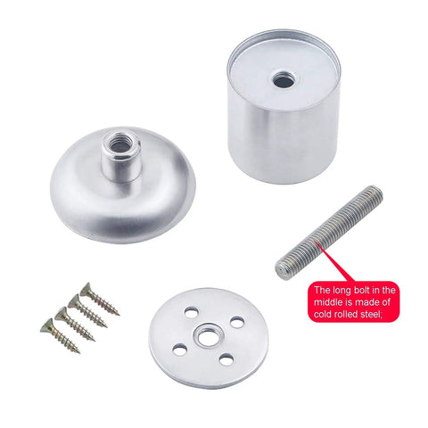 Heavy Duty Adjustable Stainless Steel Furniture Legs Rock Solid Round Metal Table Support Feet With Screws Hella Sturdy For Couches Desks And Cabinets 4 Pack components with screws and steel bolt