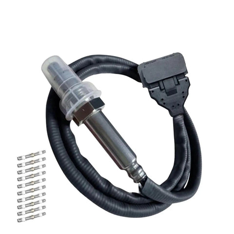 Scania 24V NOx Sensor Replacement 5WK97401 for Engine Emissions Control High Temp Resistant Nitrogen Oxygen Sensor Plug and Play Fit for Smoother Idle Quicker Starts Cleaner Exhaust and Better Performance, black cable with connectors
