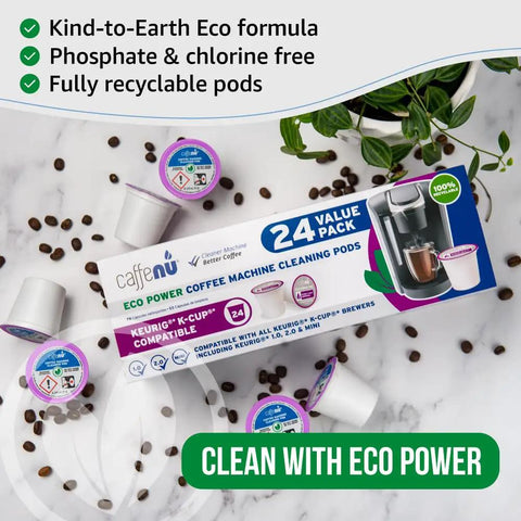 Coffee Machine Cleaning Pods Kit With 24 Rinse Pods Eco Friendly Formula Removes Stale Coffee Residue And Stains package