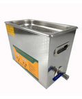 Top Notch Portable Ultrasonic Cleaner Tank cuts through grime on eyeglasses, sunglasses in stainless steel with a digital display.
