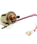 12V Universal Inline Fuel Pump Low Pressure 2.5 To 4 PSI, 30 GPH, 8mm Hose shown with wires and mounting brackets