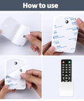 Two Pack Wall Mounted Remote Control Holder Set With Self Adhesive Backing And Screws, White Finish, installation instructions