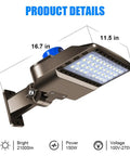 150W LED Beast Mode Brightness Dusk To Dawn Flood Light IP65 Waterproof Shoe Box Fixture 5000K Outdoor Security Light