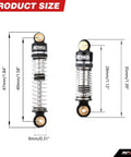 47mm SCX24 Shocks With Oil Type And Body Clips Upgrade Kit For Axial One Twenty Four SCX24 AX24 XC1 4WS Crawler Silver, product size details