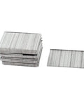 Pro Grade 2500 Pack 1.5 Inch Brad Nails With Chisel Point Galvanized Silver Tone screws stacked for furniture assembly and woodworking.