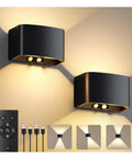 Cordless Motion Sensor Wall Light With Remote Control No Cords Needed Set Of Two 5000mAh Rechargeable Wireless Sconce