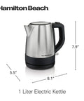 Electric Tea Kettle Cordless 1 L Water Boiler And Heater With Auto Shutoff And Boil Dry Protection Stainless Steel Fast Boil