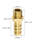 Five Piece Brass Hose Barb Fittings Set M12-1.5 Male To Barb Adapters 10mm Inner Diameter Barbed Pipe Fittings For Water Fuel And Air Lines Durable Corrosion Resistant Easy Install, brass fitting dimensions