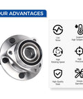Front Wheel Hub And Bearing Assembly 515006 For 1994 1999 Dodge Ram 1500 5 Lug 4x4 Non ABS Beefy Durable Replacement Hub Unit