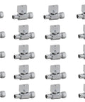 Twenty Pack 1/4 Turn Straight Shut Off Valve 3/8 Inch Compression X 1/2 Inch PEX Chrome Plated Lead Free Brass For Faucet Or Toilet Install