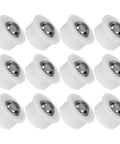 12pcs Steel Ball Transfer Casters with Nylon Housing, 0.7x0.5in displayed in a clean arrangement, showing metal balls in white nylon casings.