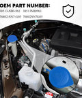 Two Pack Windshield Washer Fluid Reservoir Cap Replacement For Honda Civic CRV Accord Fit CRX Del Sol 1986 1996 2002 2006 OEM 38513 SB0 961 76802 SN7 G05 Durable Auto Tank Cap Easy Install And Long Lasting Seal installed view in engine bay.