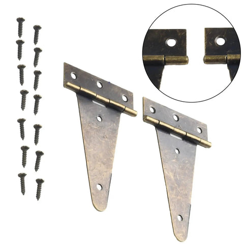 Bronze Hinges For Wood Wine Box Repair Kit Two Pack With Galvanized Iron Hardware T Shaped Tool And Screws Replacement