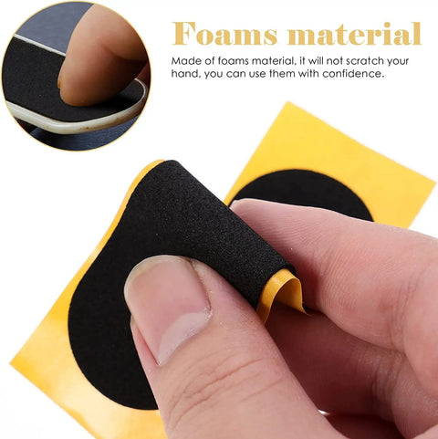 24 Pcs Fingerboard Grip Tape Set Precut 28x100mm Pro Foam Grip Tape black PU self adhesive shown with fingers