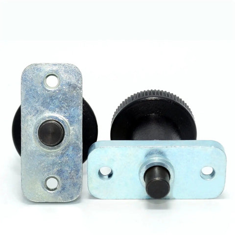 Heavy Duty Flange Mount Indexing Plunger With Dependable Spring Pin And Smooth Plastic Knob GN608 Model close-up view of assembly