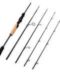 Travel Ready 4 Piece Spinning And Casting Fishing Rods With Twin Tip For Dual Use IM7 Graphite Blanks disassembled view
