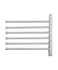 Six Arm Swing Out Towel Bar With Folding Arms, Wall Mounted Stainless Steel Rack For Bathroom, Rustproof SUS 304 Brushed Finish