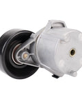 Heavy Duty Serpentine Drive Belt And Tensioner Assembly Component Kit For 1997 To 2003 Ford F150 Pickup Direct Fitment Ensuring Engine Runs Smooth While Pulling Heavy Loads Or Cruising The Pavement Like A Total Pro With No Worries At All. serpentine belt tensioner assembly with black pulley, metal housing