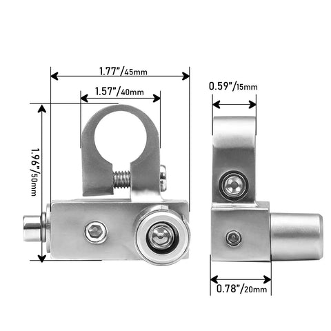 Two Pack Solid Brass Battery Terminal Clamps With Adaptor Collars For Positive Or Negative Posts, Top Or Side Mount, OEM Ready, No Cutting Required, Heavy Duty Car Truck Boat Marine Battery Terminals, 1.96in x 1.77in