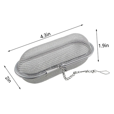 Heavy Duty Stainless Steel Ultrasonic Cleaning Baskets With Bulletproof Fine Mesh Bottoms To Secure Tiny Parts, 4.3x2x1.9in
