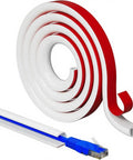 118 Inch Wall Cord Hider With Self Adhesive Silicone Cable Covers and blue cable, showing flexible design