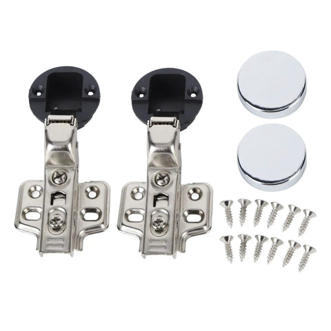 Stainless Steel 201 Glass Cabinet Door Hinges 2 Pack With 35 Cup Damping Buffer Silent Close Soft Close Hinge For Cabinets