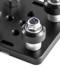 Small V-Wheel Plate 2-Pack For 2020 V-Slot Aluminum Extrusion Gantry Rod Wheel in black aluminum, close-up view