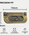 Antique Bronze Rose Flush Pull Handles For Drawers And Cabinets, Hidden Flush Mount Design, with dimensions 74mm x 34mm