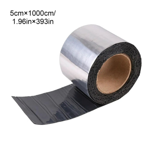 Self Adhesive Asphalt Sealer Tape For Waterproof Crack Repair, 5cm x 1000cm size, aluminum backed for durable sealing.