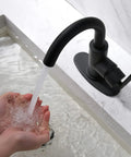 Matte Black Single Handle Bar Sink Faucet With 6 Inch Deck Plate 360 Degree Swivel Spout One Hole Bathroom Tap Lead Free
