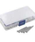 Solid As A Rock 260 Piece 4-40 Unc Button Head Socket Cap Screws Paired With Matching Hex Nuts 304 Stainless Steel hardware case with screws.