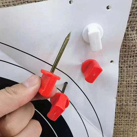 Red 6.6 Cm Target Nails Pins 10 Pack Durable Archery Paper Target Fixers for Shooting and Hunting Easy Grip Secure Hold