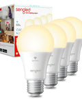 Alexa And Google Assistant Compatible Smart Light Bulbs No Hub Required A19 Soft White 2700K 800LM 60W Equivalent WiFi LED Bulbs 4 Pack