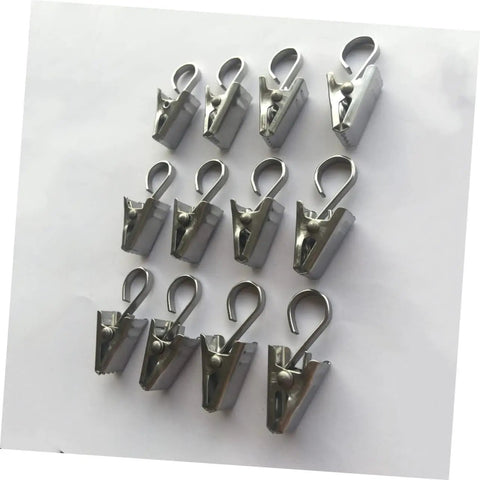 Stainless Steel Curtain Clips Hooks 30 Piece Set for Easy Hanging of Draperies Durable Heavy Duty Design for Home and Office Use