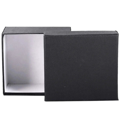 Black open box packaging for Moon Shaped Natural Agate Pull Handles Set Of 2 For Dresser Cupboard And Cabinet Drawers With Screws.
