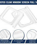 Total Win Window Screen Pull Tabs 30 Pack Universal Replacement Handles Frosted Clear, showing durable clear plastic pull tabs for easy screen handling.