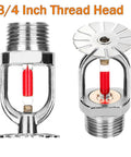 Built Tough 6 Piece Pendent Fire Sprinkler Heads 3/4 Inch 155 Degree Quick Response Brass Bodies With NPT Thread showing 3/4 inch threaded sprinkler head.