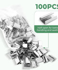 100 strapping clips from Five Eighths Inch Polyester PET Banding Kit For Pallets 1049 Feet Long Strapping Set