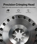 Precision crimping head of Heavy Duty Hydraulic Hose Crimper 110V Machine showcasing heavy-duty metal construction and multi-segment die.