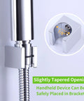 Heavy Duty Shower Head Holder Wall Mount In Chrome Brass Wand Bracket with tapered opening detail view