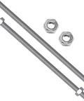 Two M12x300mm stainless steel fully threaded studs with hex nuts for anchor bolts and clamps