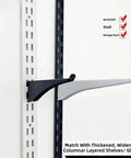 Image showing Sturdy Carbon Steel Shelf Brackets For Slotted Shelves with wall mount hardware.
