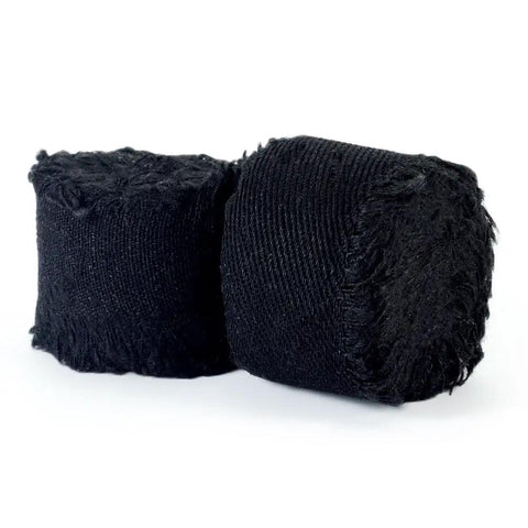 Polycotton Denim Fringe Ribbon 1 Inch Wide Raw Edged 4 Yards Pack For DIY Jewelry Black Craft Materials rolls