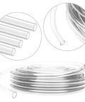 Slick Clear Pvc Vinyl Tubing Hose With Three Quarter Inch Inside Diameter And One Inch Outside Measuring Ten Feet Long Stays Super Bendy For Any Badass Diy Project You Gotta Finish close-up showing flexible clear PVC hose coils and ends.