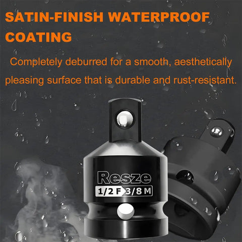 2 Pack Impact Socket Adapter And Reducer Set 1/2 To 3/8 Drive Square Adapter satin-finish waterproof coating