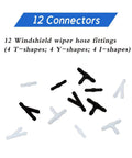 12 connectors from Ultimate Windshield Washer Hose Kit Four Meter Length With Twelve Connectors For Most Cars Flexible Rubber Tubing Replacement