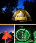 USB LED Strip Lights With 24 Keys Remote 5050 RGB Color Changing 6.56 Feet 2 Meters Flexible used in camping and bike lighting scenes.