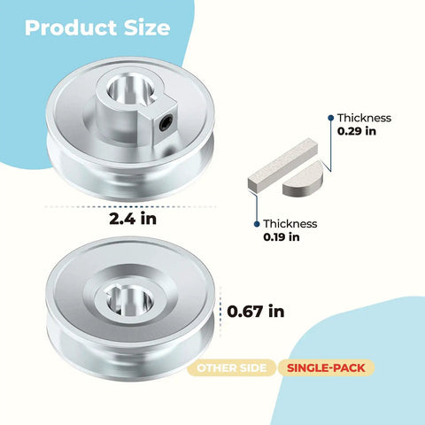 Two And A Half Inch Table Saw Pulley With Keys For Five Eighth Inch Keyed Shaft Fits Ten Inch Contractor Saw Durable Beefy Belt Drive Upgrade For Smooth Precision And Long Life Ready To Install, 2.4 in size, single-pack