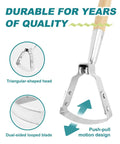 Stirrup Hoe Weeding Tool With 16 Inch Hardwood Handle, Oscillating Loop Hoe showing triangular head and dual-sided blade
