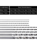Cool 9Pc Extra Long HSS Twist Drill Set For Wood And Plastic Projects With High Performance Bits That Are Tough As Nails And Ready To Tackle Any Home Repair Job Fast. 150mm and 200mm HSS twist drill bits, 2mm to 10mm.